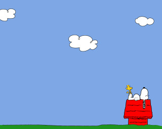 Dog star on red roof - a cartoon of a dog free wallpaper for desktop