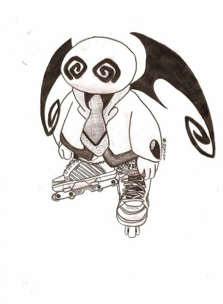 Person skateboard penguin air drawing - a skateboard free wallpaper for mobile
