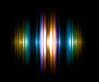 Black multicolored line pattern hologram - volumetric free wallpaper for desktop