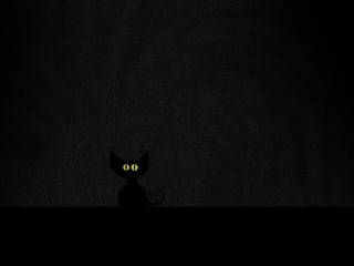 Black cat glowing eyes full - chris friel free wallpaper