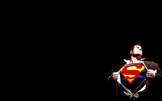 Man holding superman symbol looking 2 - a pop art painting free wallpaper