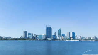 City skyline water blue sky - cityscape free wallpaper