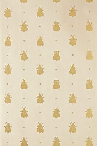 Bees pattern white background gold - print free wallpaper