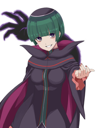 Ayako green hair cape pointing - her shoulder free wallpaper for mobile