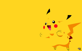 Cartoon pikachu yellow background red - a cartoon pikachu free wallpaper