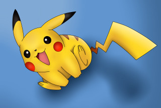 Cartoon pikachu running yellow arrow - chen chi free wallpaper
