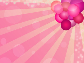 Pink balloons sunburst background festive - free happy birthday wallpaper
