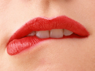 Womans lips red lipstick white - a womans lip free wallpaper