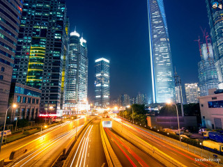 City street traffic night tall - traffic free wallpaper