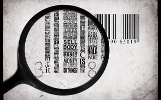 Magnifying glass bar code wall - graphic design free wallpaper