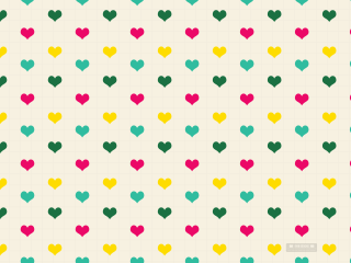 Hearts pattern white background green - the left side free wallpaper