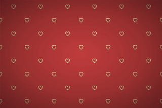 Red background hearts gold border - plain background free wallpaper
