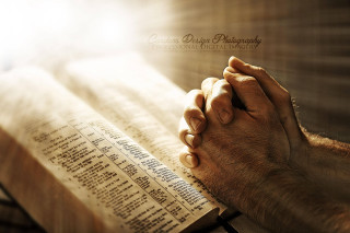 Man holding book praying sunlight - the light free wallpaper
