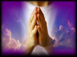 Person hands together purple sky - a sky free wallpaper