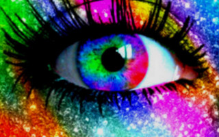 Eye makeup psychedelic bokeh fireworks - vivid free wallpaper