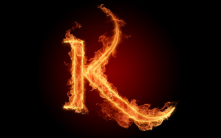 Fire flames letter k black 2 - fire free wallpaper