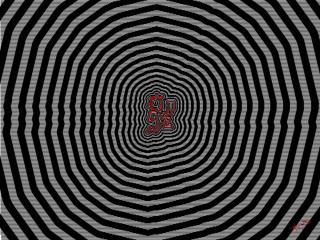 Red snake center black white - optical illusion free wallpaper