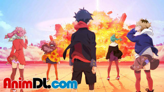 People fire sky explosion flames - anime key visual free wallpaper