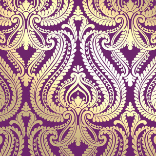 Purple gold rococo swirl leaves - a pattern of swirls free wallpaper
