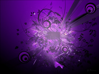 Purple background floral design star 2 - a floral design free wallpaper for desktop