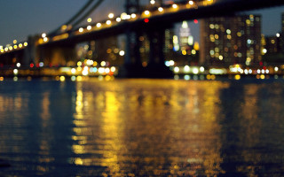 Bridge over water night lights - daniel lieske free wallpaper
