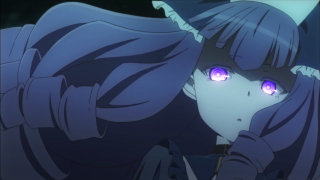 Purple eyes long hair black - a white tail free wallpaper