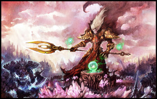 Giant creature sword glowing orb - its hand free wallpaper