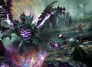 Mountain group monsters fantasy people - top of a mountain next free wallpaper