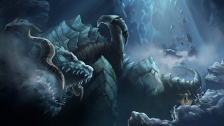 Giant ice monster cave light - brom free wallpaper