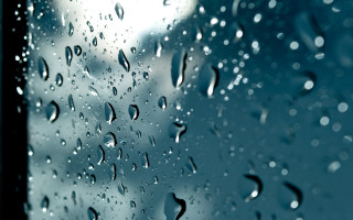 Window raindrops building blue sky - free rain wallpaper for desktop