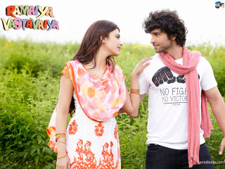 Man woman field grass flowers - their neck free wallpaper