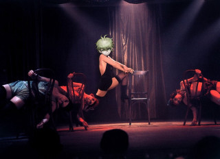 Woman black dress sitting chair - theatrical free wallpaper for desktop