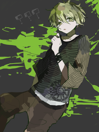 Person green background black background - neoexpressionism free wallpaper for mobile