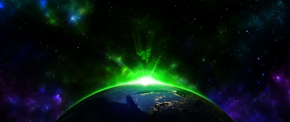 Green light earth space stars - the earth free wallpaper