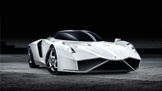White sports car concrete night 2 - a concrete surface free wallpaper