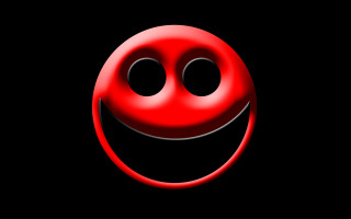 Red smiley face black background - a red circle free wallpaper