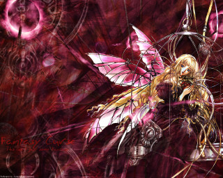 Girl pink wings dress sword - a pink circle free wallpaper