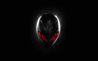 Black alien red eyes white - spot free wallpaper