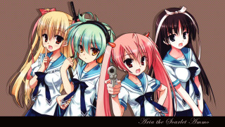 Anime girls long hair bows 11 - a caption free wallpaper