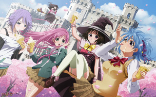 Anime girls castle flower magical - a castle free wallpaper