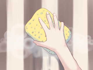 Hand holding sponge window sill - a hand holding free wallpaper