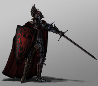 Man knight outfit sword shield - dark fantasy art free wallpaper for tablet