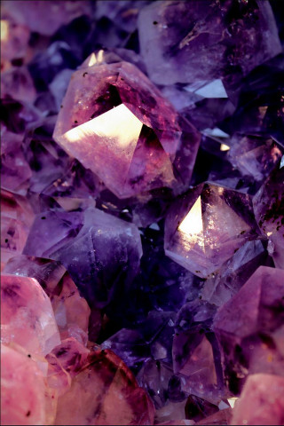 Purple crystals table cell phone - top of a table next free wallpaper for mobile