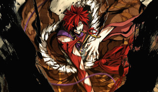 Anime red hair sword character 2 - a cave free wallpaper