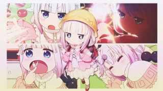 Anime girls expressions faces group - kawaii free wallpaper