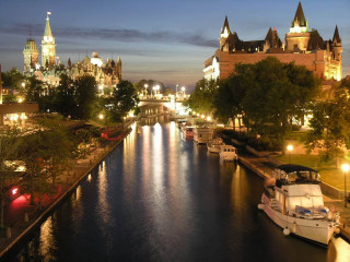 River boats city night lights 3 - ancell stronach free wallpaper