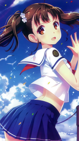 Girl sailor outdoor sky hair - a pole free wallpaper
