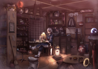 Woman sitting room lamp clock - the wall next free wallpaper