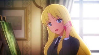 Blonde woman talking cell phone - woman free wallpaper