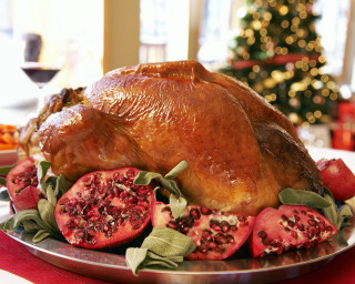 Large turkey platter pomegranates wine - a glass of wine free wallpaper